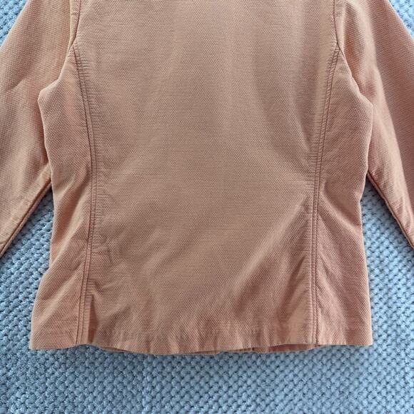 Eileen Fisher Jacket Womens S Orange Cotton Textured Lightweight Button Front - Picture 7 of 13
